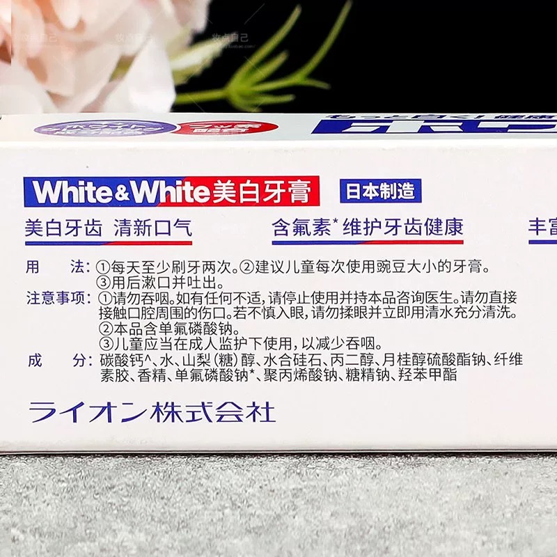 狮王牙膏清新口气去牙渍防蛀亮白维护牙齿健康家庭实惠装【120g/支*2支】